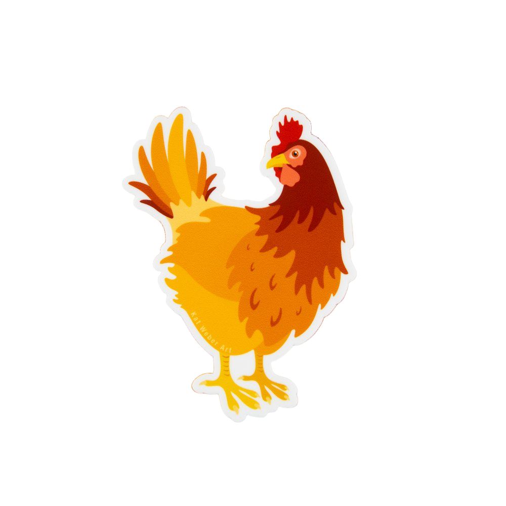 Vinyl Stickers by Kat Weber Art - Chicken